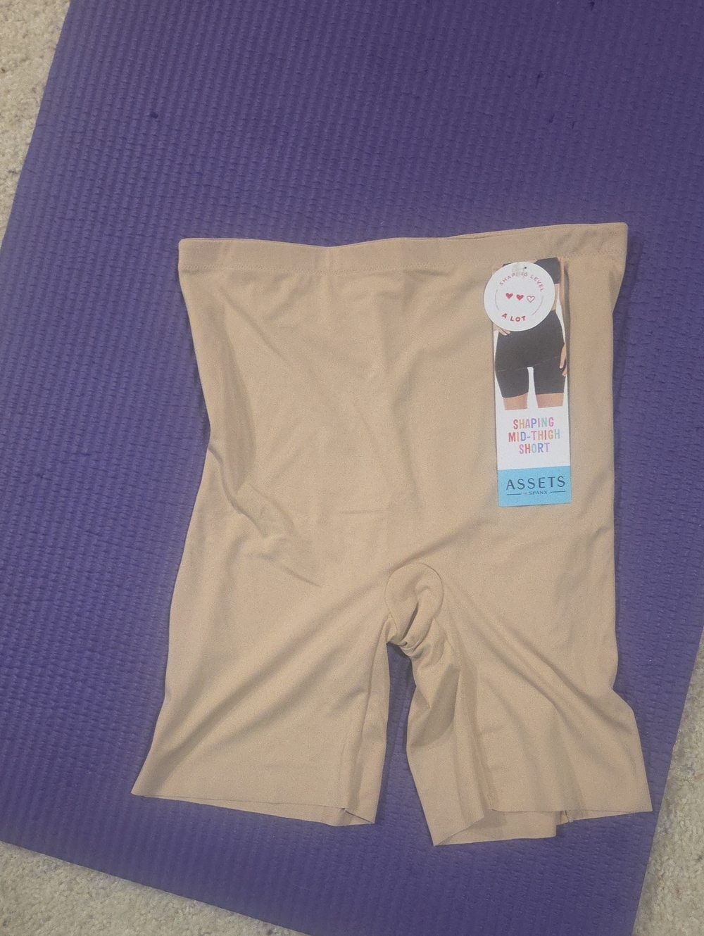 Assets Spanx Shaping Mid-Thigh Shorts in Beige